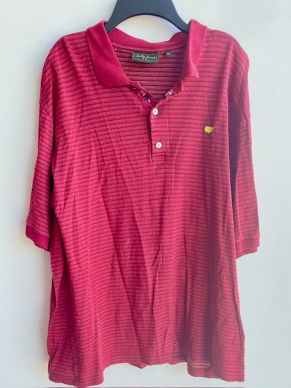 Vintage Bobby Jones Augusta National Masters Logo Golf Polo Size XL Striped